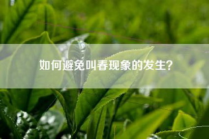 如何避免叫春现象的发生？