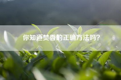 你知道焚香的正确方法吗？