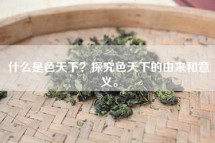 什么是色天下？探究色天下的由来和意义。